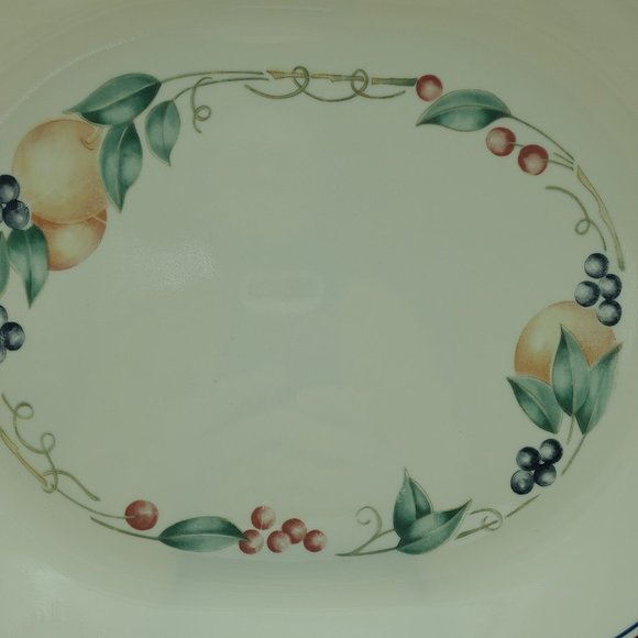 Corelle Abundance Serving Platter Corning Oval Serving Dish with Fruit Pattern - Picture 3 of 7